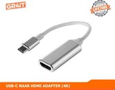 GR4IT USB-C naar HDMI adapter - 4K - Thunderbolt 3 - Wit/ Grijs