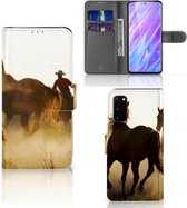 Book Case Geschikt voor Samsung Galaxy S20 Telefoonhoesje met Pasjes Design Cowboy