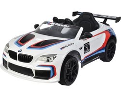 Elektrische kinderauto BMW M6 GT3 met afstandsbediening Wit