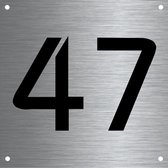 RVS huisnummer 12x12cm nummer 47