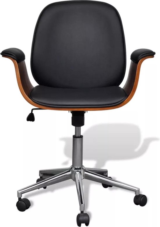 Draaibare bureaustoel met armleuningen (kunstleer) (incl. vloerviltjes) |  bol.com
