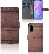 Smartphone Hoesje Alcatel Geschikt voor Samsung Galaxy S20 Book Style Case Old Wood