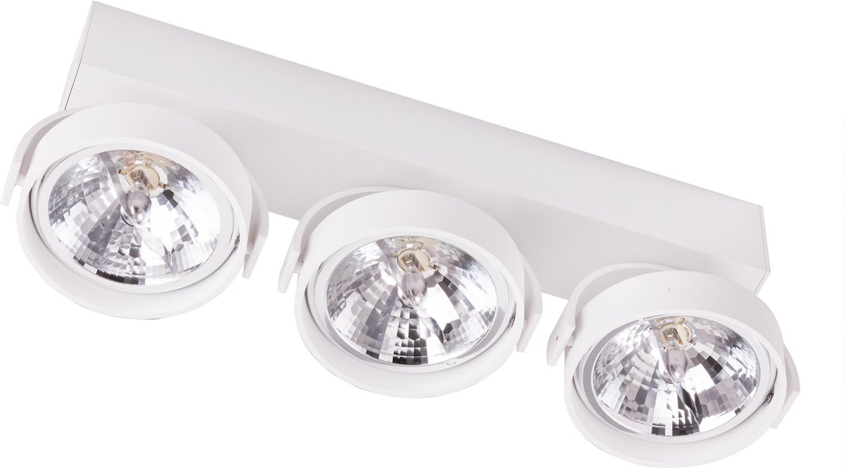 Zeer Modern Drievoudig Opbouwarmatuur Wit - 3x G53 Max. 50W - Incl. Osram Trafo en afdekplaat; excl lichtbronnen