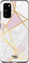 HappyCase Samsung Galaxy S20 Hoesje Flexibel TPU Roze Marmer Print