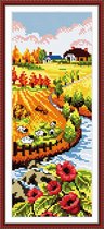 Artstudioclub®  borduurpakketten volwassenen Herfstkleuren op het platteland 15 × 33cm