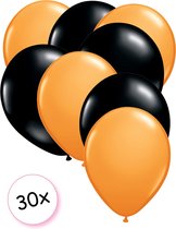 Ballonnen Oranje & Zwart 30 stuks 27 cm