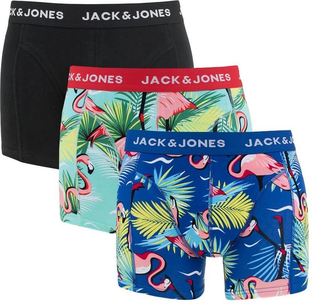 Jack & Jones - heren boxershort 3-pack flamingo multi - maat S | bol.com