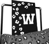Leopard tekstbord met letter voornaam-leuk voor op een kinderkamer-letter W