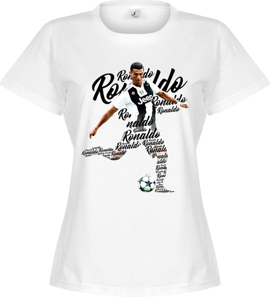 Ronaldo Script Dames T-Shirt - Wit - XL