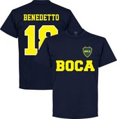 Boca Juniors Benedetto 18 Text T-Shirt - Navy Blauw - S