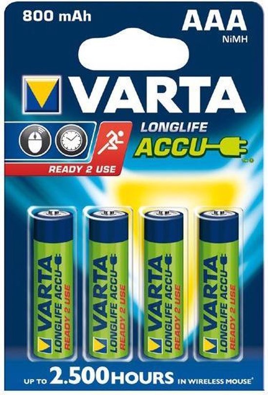 Varta AAA Oplaadbare Batterijen 800mAh 4 stuks