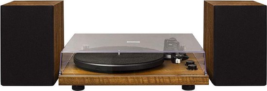 | Crosley C62 Retro Platenspeler Walnut met Externe | Crosley C62 Retro Platenspeler Walnut met Externe