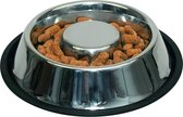 TZ® Roestvrijstalen anti-schrokbak voor honden met reinigingsborstel | Anti-slip Hondenkom gemaakt van melamine | Natural BPA-vrije voerbak | Slow feeder voor honden en katten | Ve