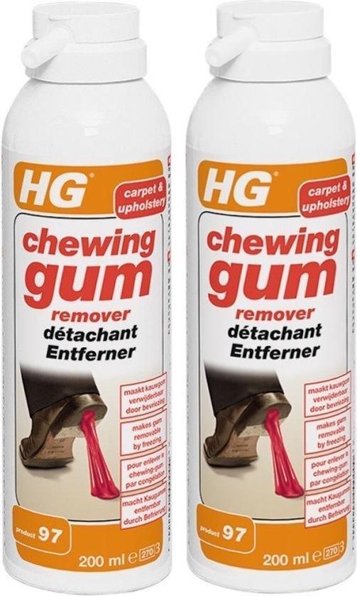 HG chewing gum remover - Kauwgom verwijderaar in tapijt & Textiel | 2 Stuks  ! | bol.com