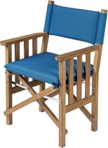 Regisseursstoel II Teak Premium met Forza Blauwe kussenset