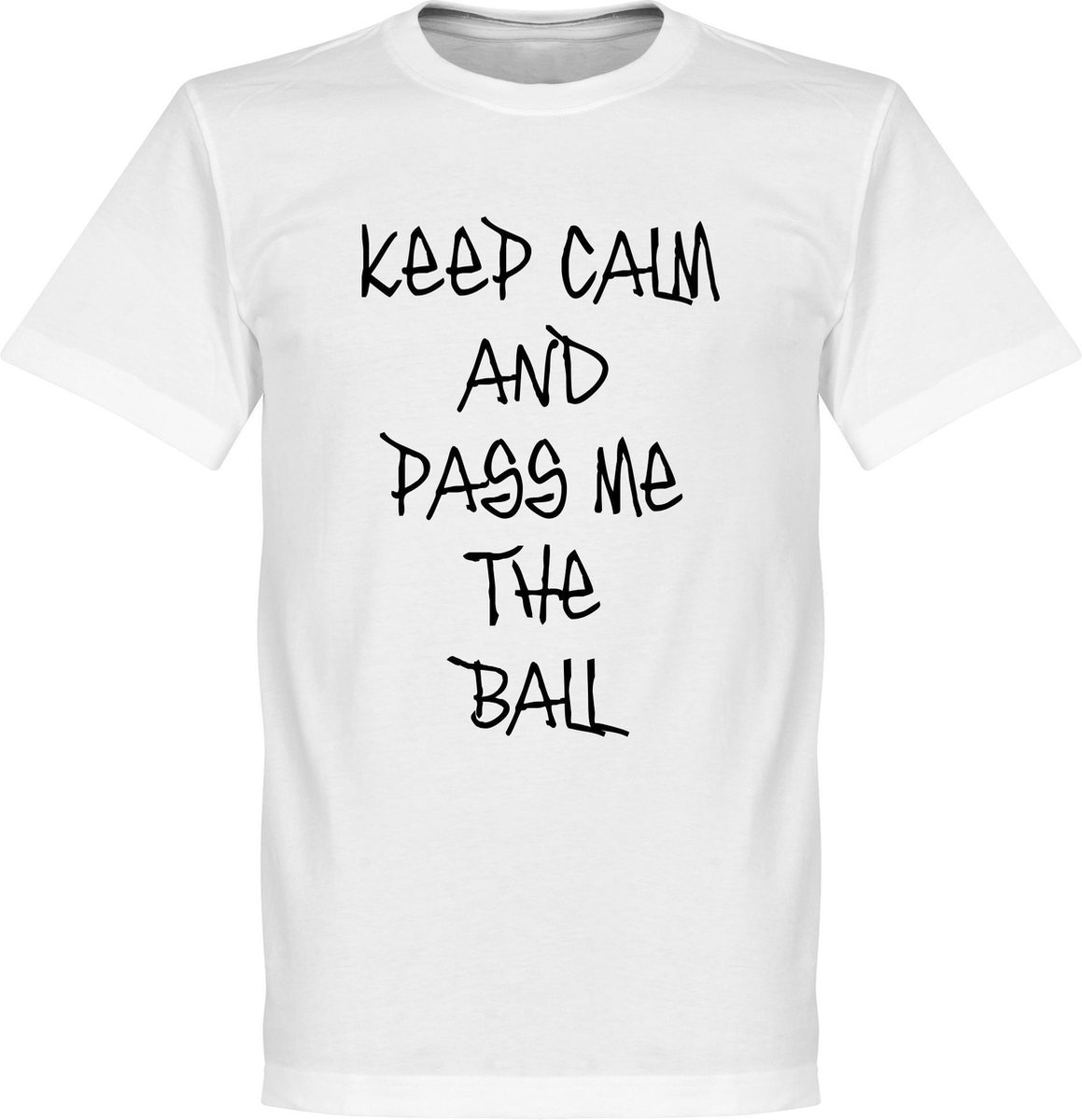 Keep Calm And Pass Me The Ball Handwriting T-Shirt - XS