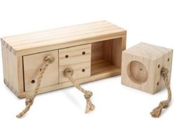 Beeztees Ibor - Knaagdierspeelgoed - Trainingsspel voor Knaagdier - Konijn - Hout - 20cm