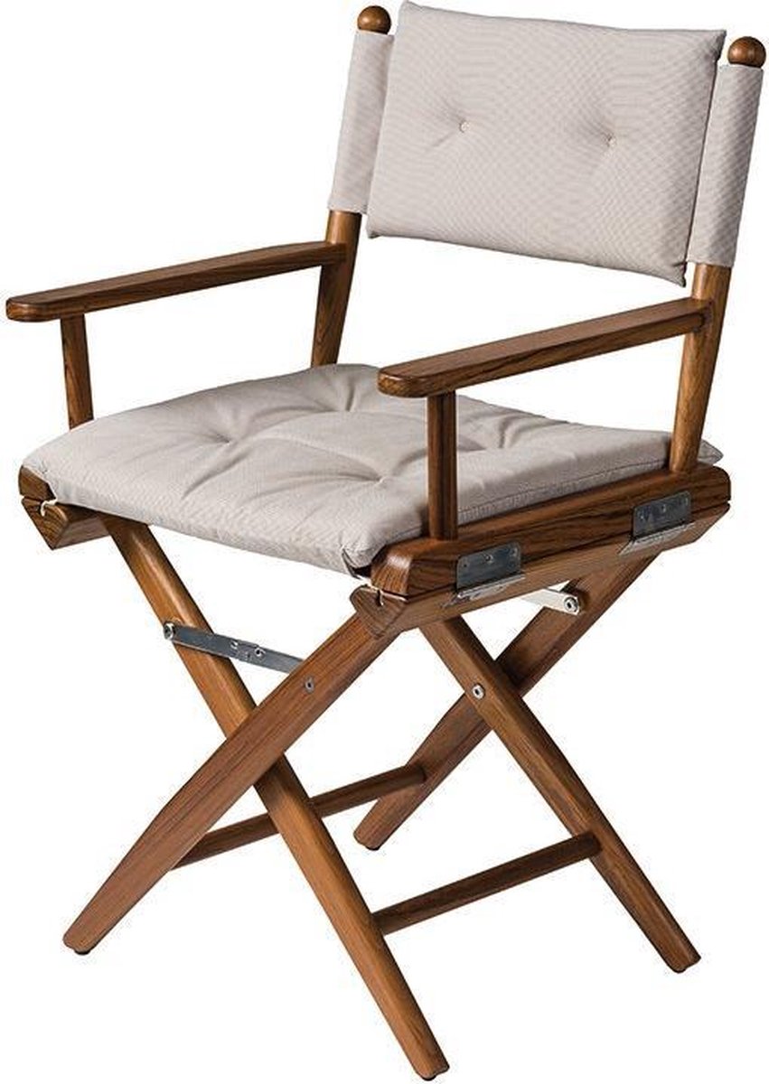 Regisseursstoel Teak DeLuxe met Forza Sand kussenset (Geolied)