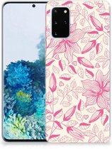 Back Cover Geschikt voor Samsung S20 Plus TPU Siliconen Hoesje Pink Flowers