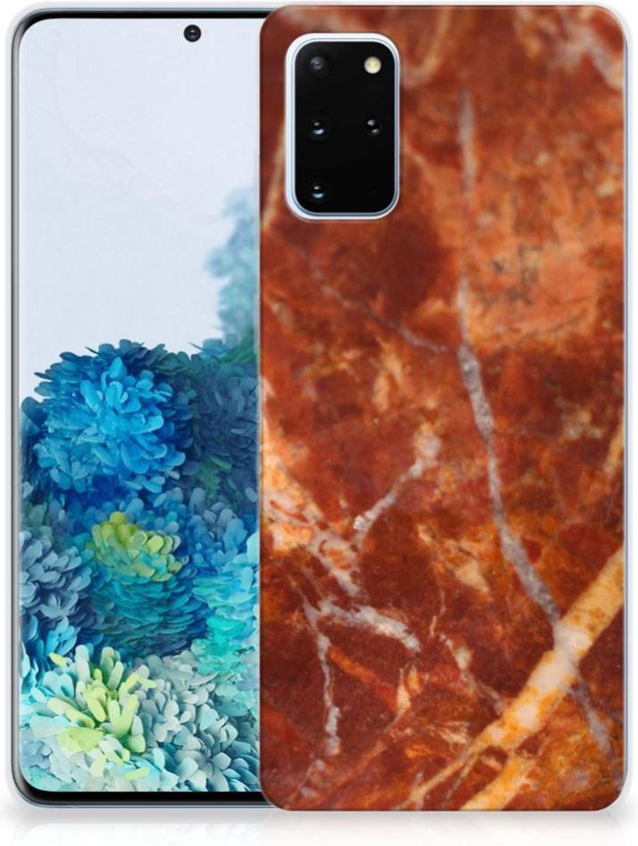 Samsung Galaxy S20 Plus TPU Siliconen Hoesje Marmer Bruin