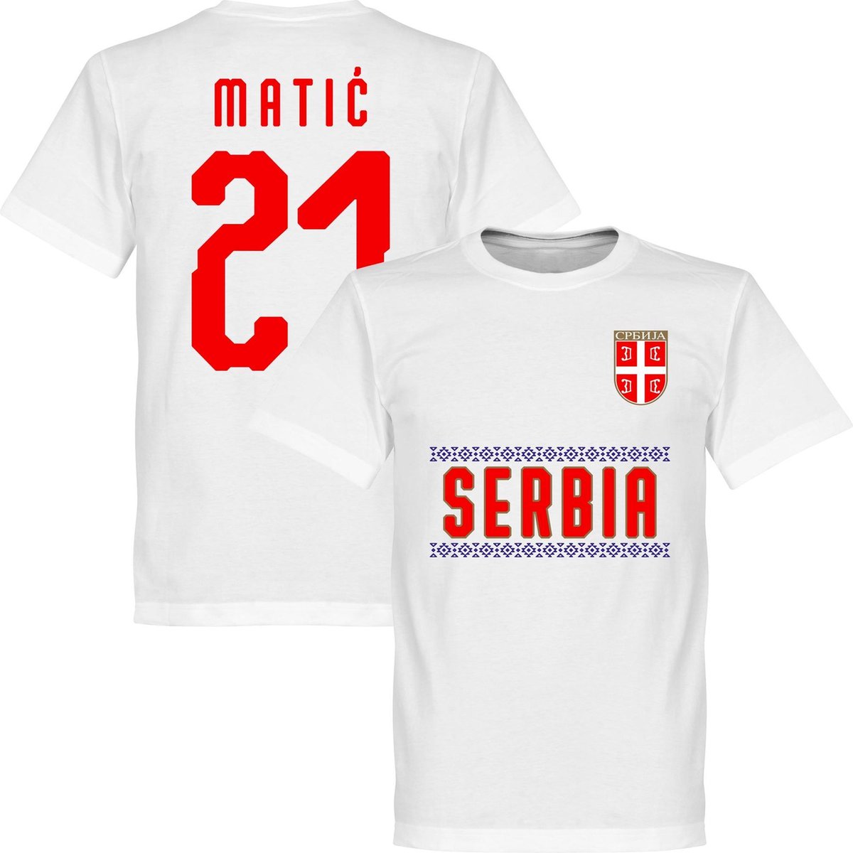 Servië Matic 21 Team T-Shirt - Wit - XXXL