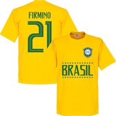 Brazilie Firminho 21 Team T-Shirt - Geel - XXXL