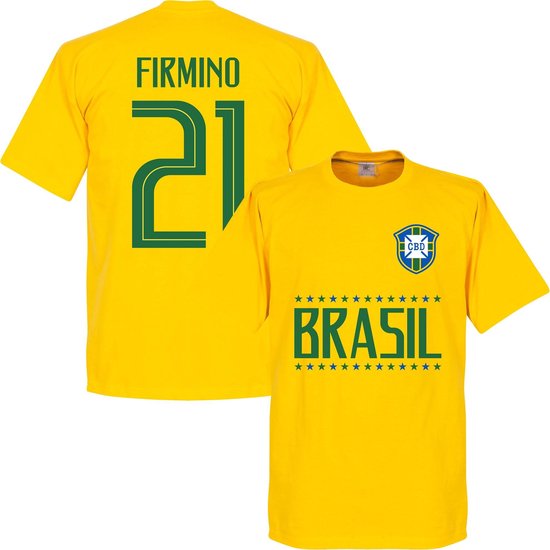 Brazilie Firminho 21 Team T-Shirt - Geel - XS