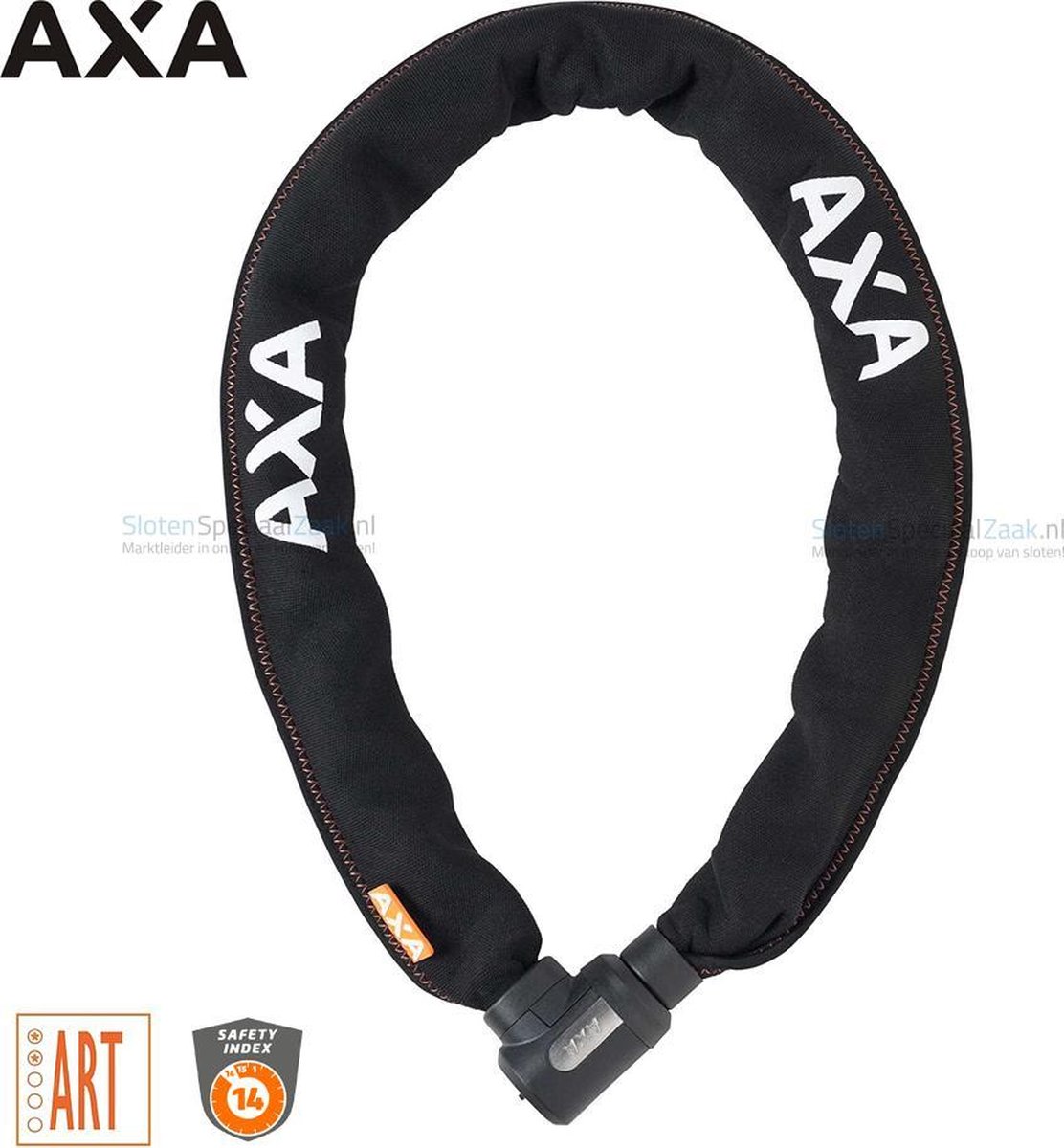 Min Verslaafd flexibel AXA Fietsslot Cherto - Kettingslot - 95cm/9mm - In hoes - Zwart | bol.com