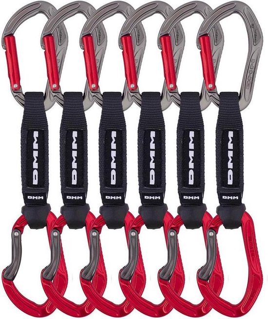 DMM Alpha Sport Quickdraw 6 pack met extra dikke sling rood 12cm bol