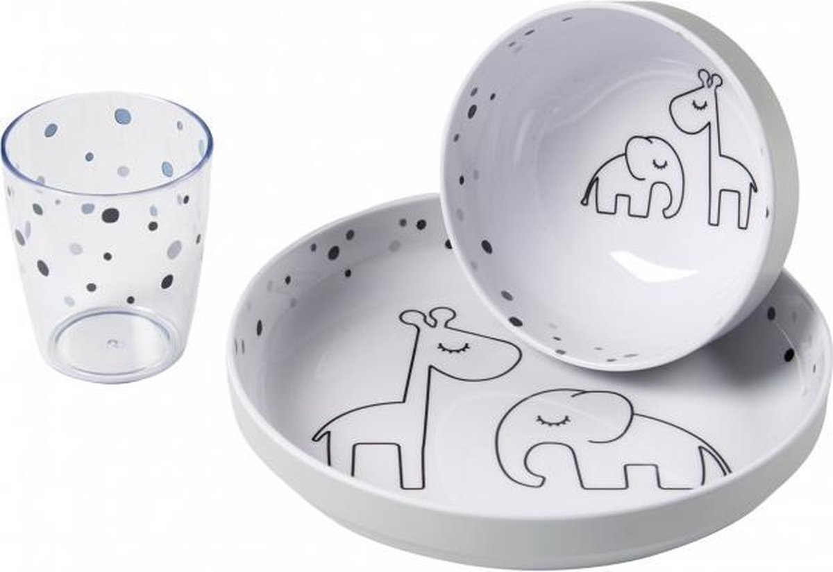 Done by Deer Dreamy Dots Dinerset Grey