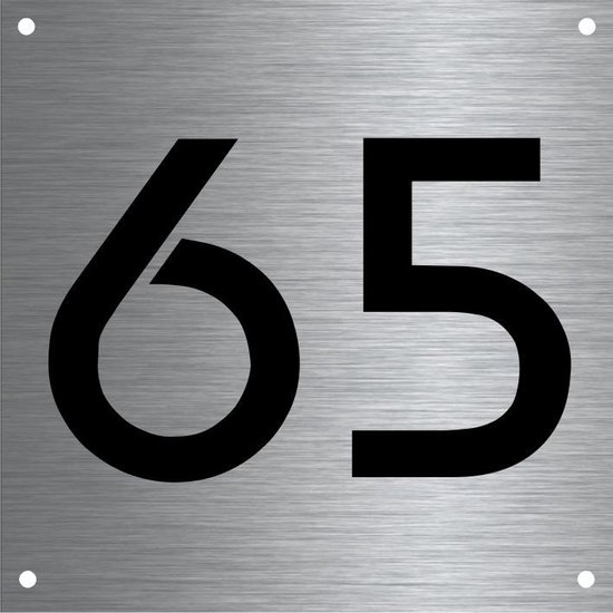 sympathie betekenis labyrint RVS huisnummer 12x12cm nummer 65 | bol.com