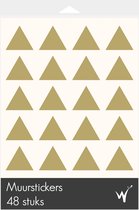Driehoek Muurstickers - Triangle Decoratie Stickers - Kinderkamer - Babykamer - Slaapkamer - Goud - 4cm x 3.5cm - 48 stuks