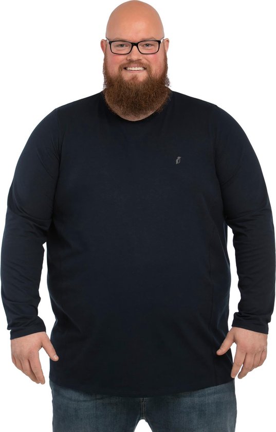Alca 1-pack T-shirt manches longues col rond Bleu 7XL-B taille du ventre 161-166 cm. Tshirt homme pour une taille de ventre plus.