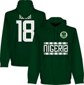 Nigeria Iwobi 18 Team Hooded Sweater - Donker Groen - L