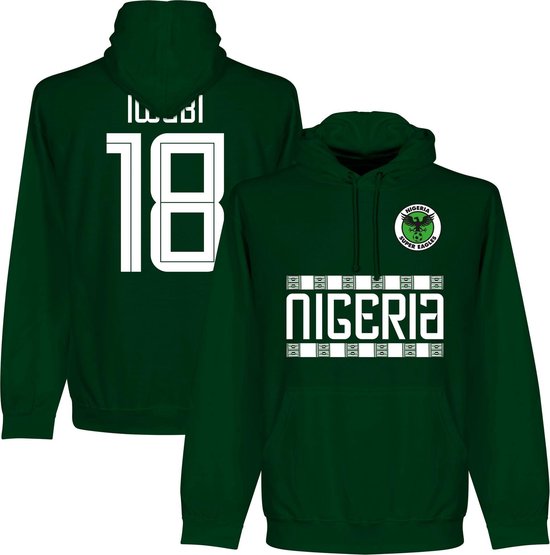 Nigeria Iwobi 18 Team Hooded Sweater - Donker Groen - L