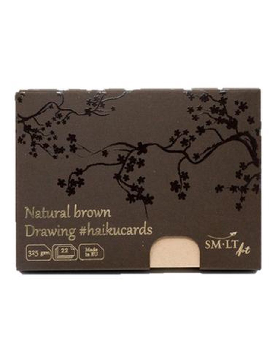 SMLT haikukaarten creatief papier A6 325gr 22 vel natuurlijk bruin.