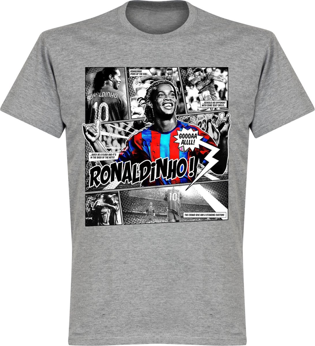 Ronaldinho Barca Comic T-Shirt - Grijs - S
