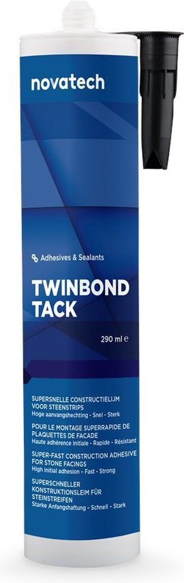 Twinbond tack constructielijm voor steenstrips zwart (290ml)