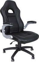 MIRA Home - Bureaustoel voor volwassenen - Kantoorstoel - Kunstleder - Zwart - 49x52x126
