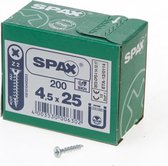Spax Spaanplaatschroef Verzinkt PK 4.5 x 25 (200) - 200 stuks