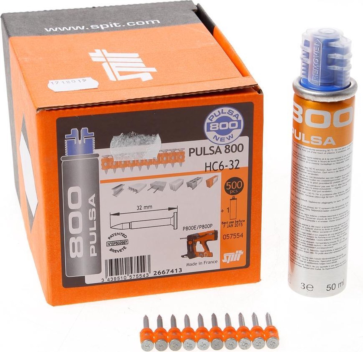 Spit pulsa nagel HC 6 x 32mm + gas p800