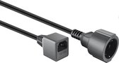 Goobay UPS stroomkabel met rechte C14 plug en rechte CEE 7/3 stekker - 3x 1,00mm / zwart - 1,5 meter