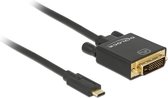 Premium USB-C naar DVI kabel met DP Alt Mode (4K 30 Hz) / zwart - 1 meter