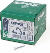 Spax Spaanplaatschroef Verzinkt Torx 4.5 x 35 - 200 stuks