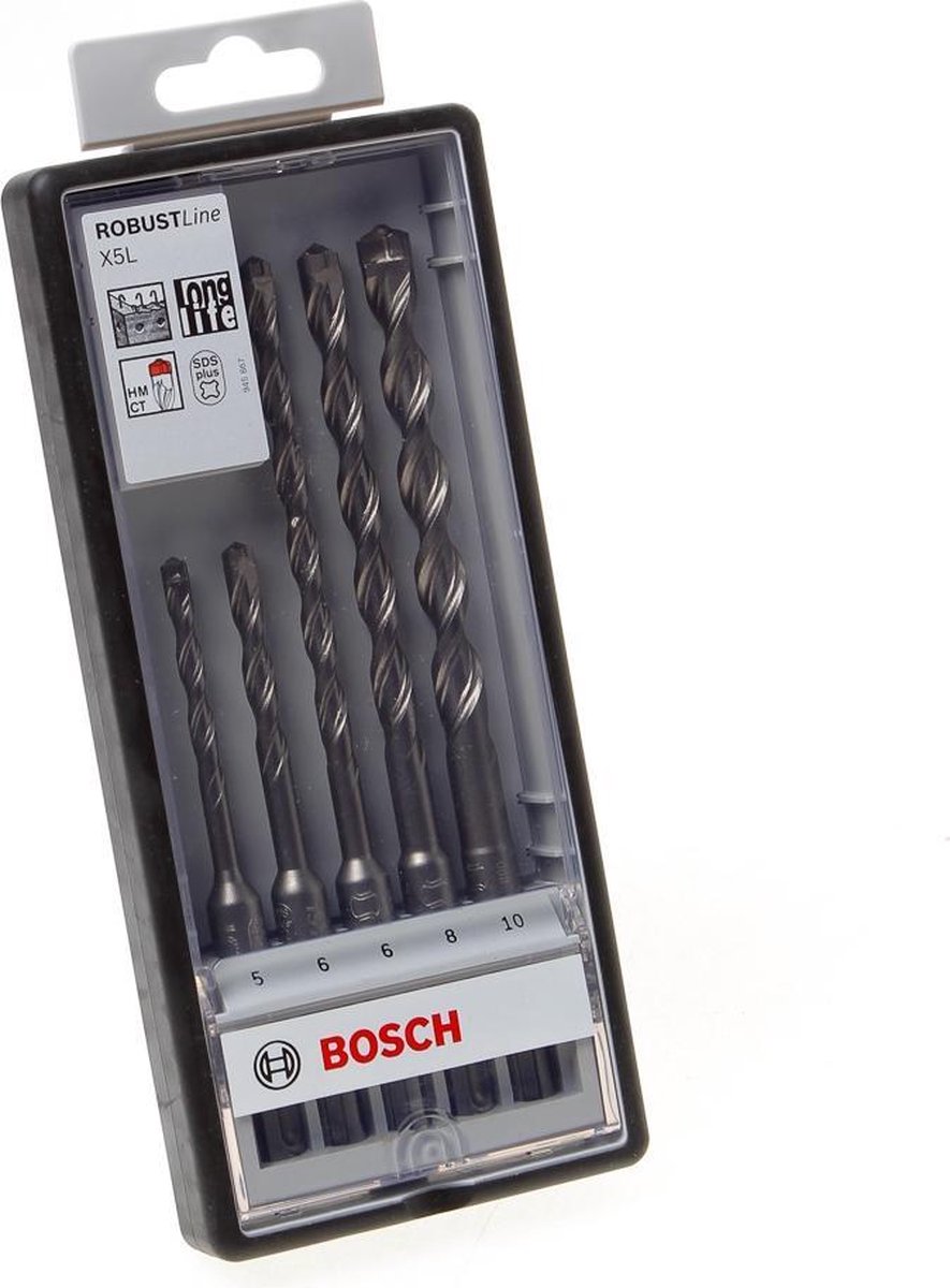 Bosch - 5-delige Robust Line hamerborenset SDS-plus-7 5; 6; 6; 8; 10 mm