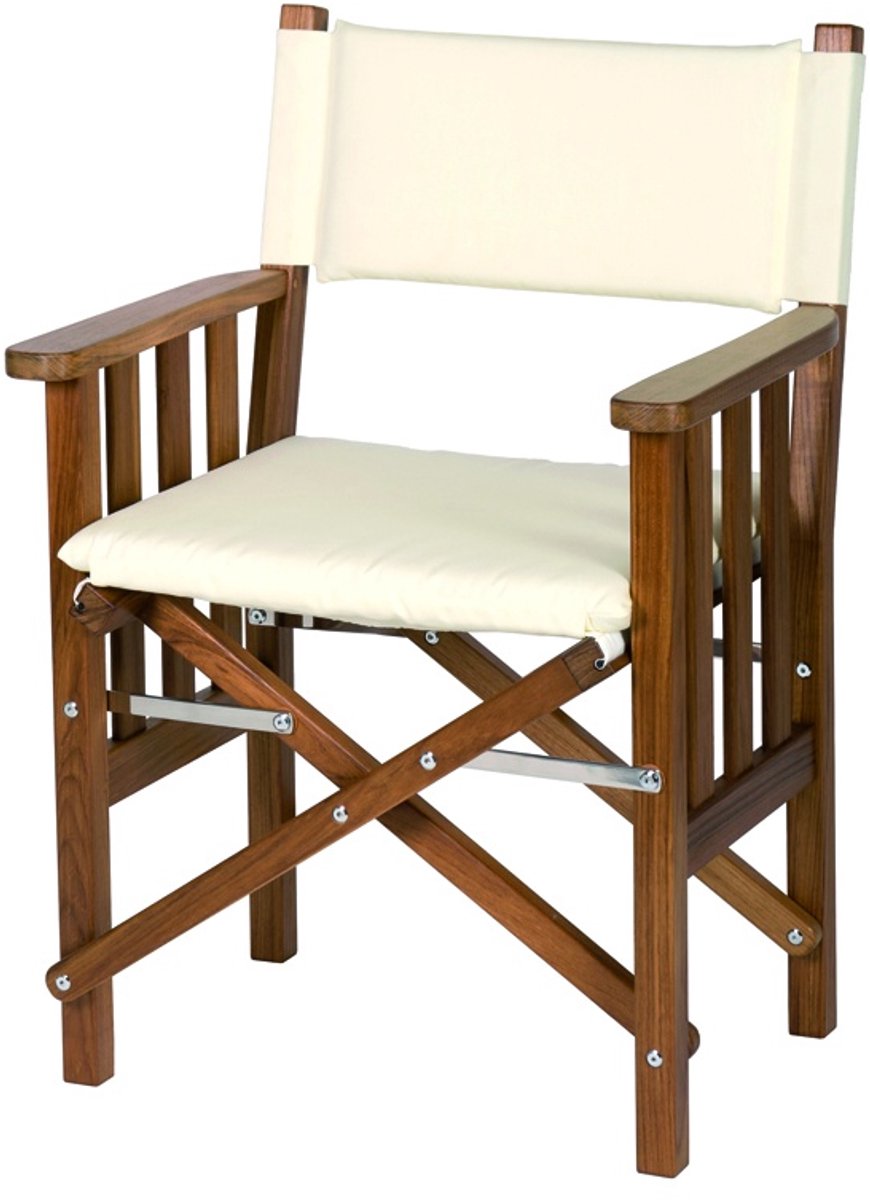 Regisseursstoel II Teak Premium met Crème kussenset (Geolied)
