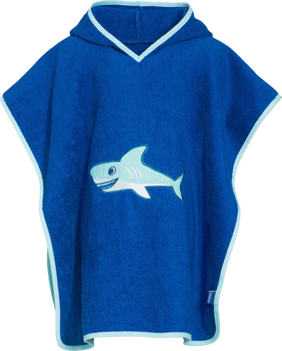 Playshoes - Badcape met capuchon - Haaien - maat L (4-10yrs)