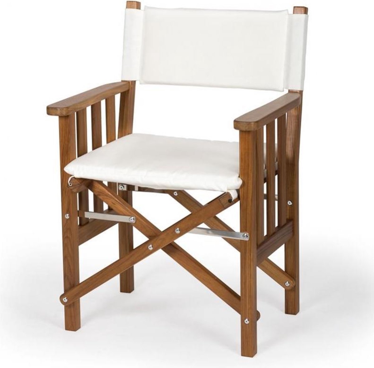 Regisseursstoel II Teak Premium met Witte kussenset (Geolied)