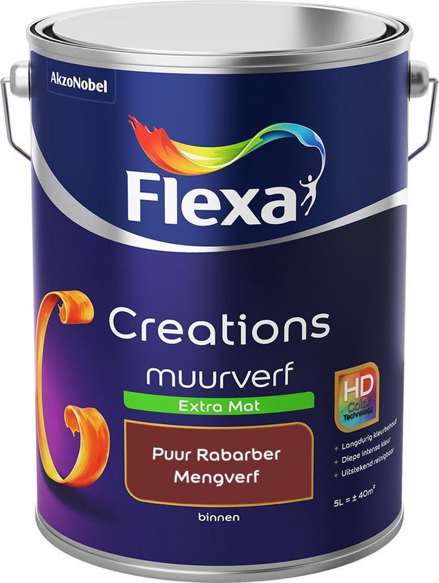 Flexa Creations Muurverf - Extra Mat - Mengkleuren Collectie - Puur Rabarber - 5 liter
