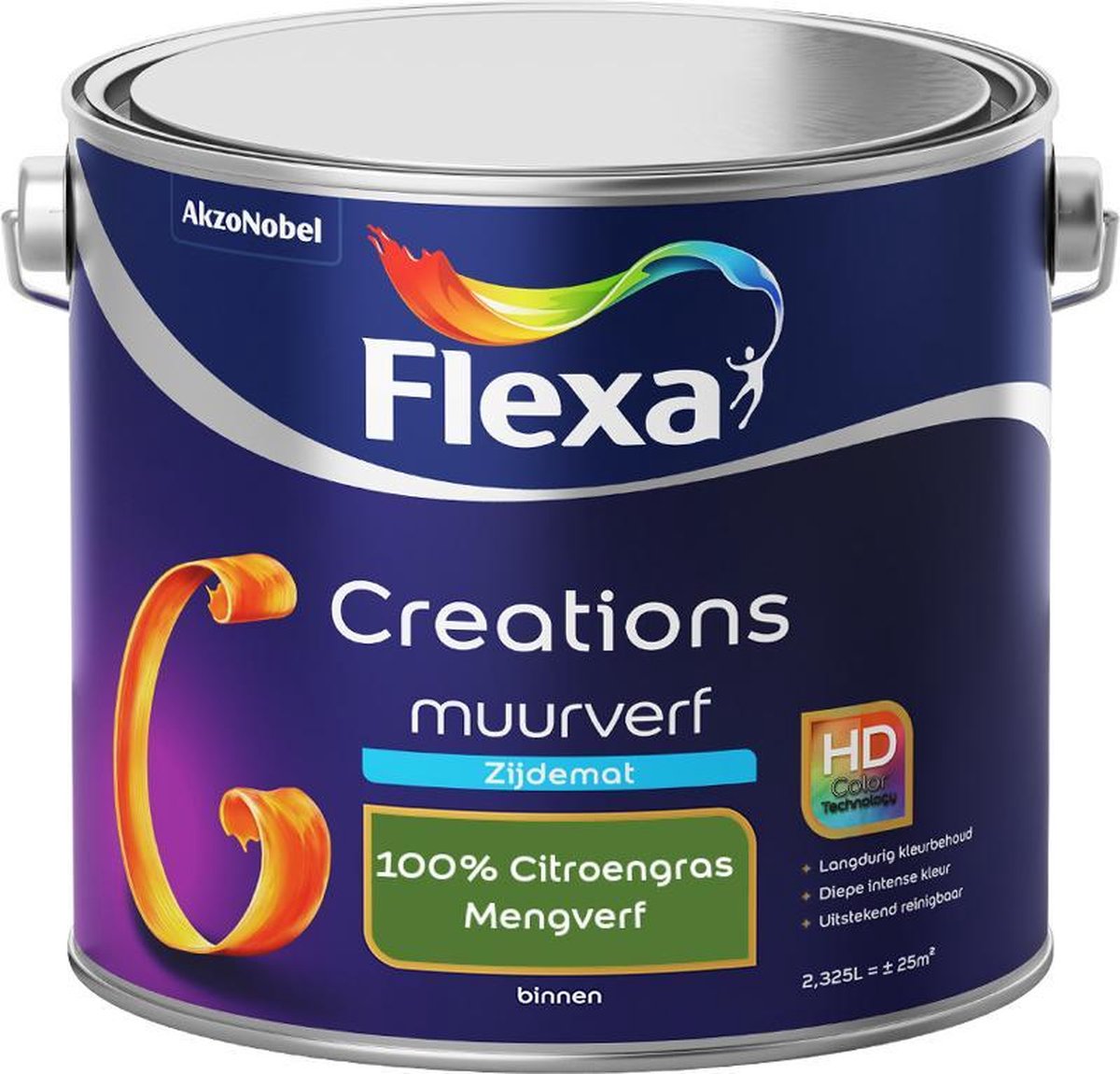 Flexa Creations - Muurverf Zijde Mat - Mengkleuren Collectie - 100% Citroengras - 2,5 liter